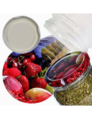 Słoiki i butelki - Zakrętki do słoików dekielki pokrywki nakrętki wieczka 66mm 30 szt WZÓR U - produkt 1