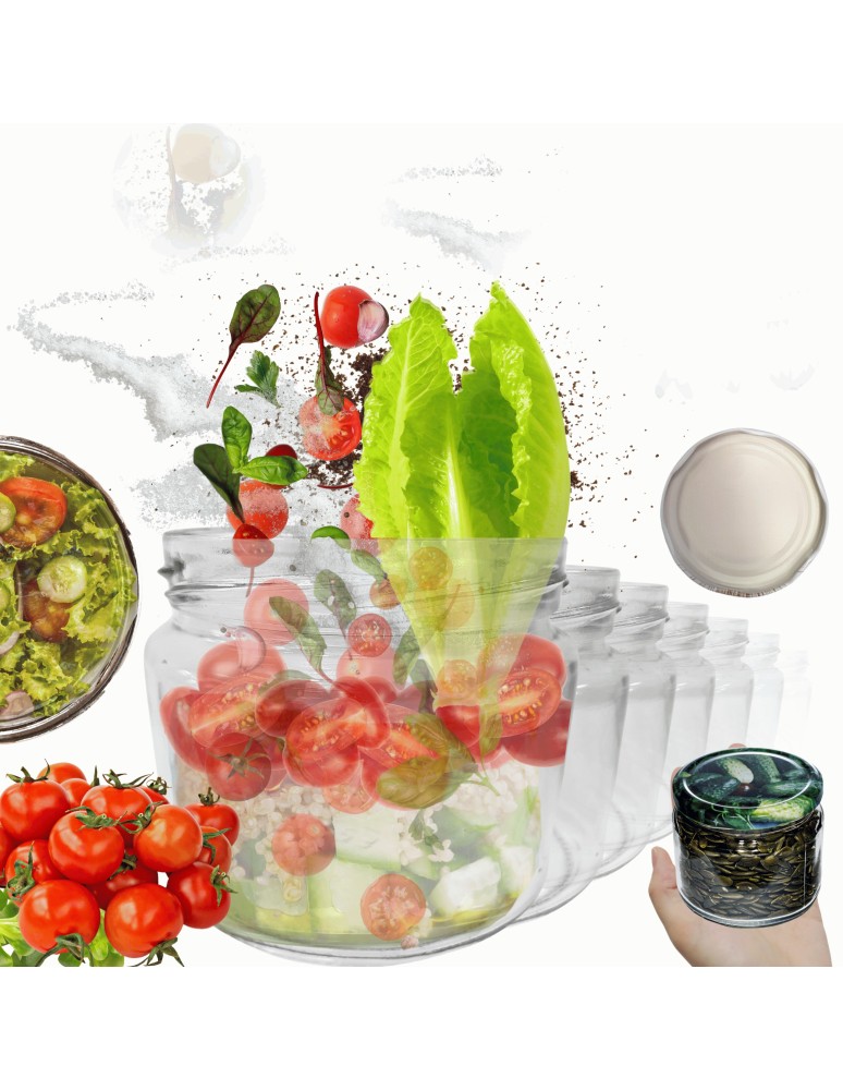 Słoiki - Słoiki 330ml słoiczki na dżem przyprawy grzybki konfitury 10szt. 82mm PZH - produkt MODO24.PL 1