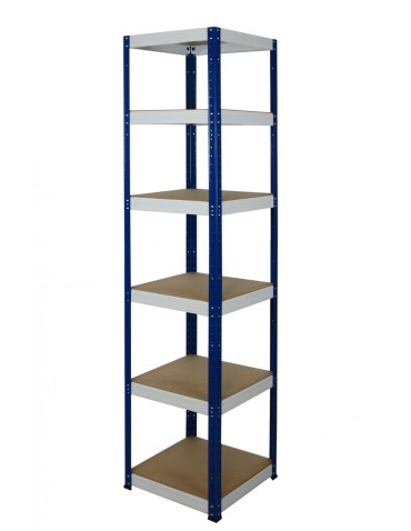 Helios Color Kwadrat - Regał metalowy Helios Color 213x45x45_6 - 175kg / na półkę, kolor: niebiesko-biały - product 6