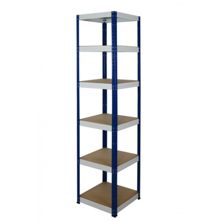 Regał metalowy Helios Color 213x45x45_6 - 175kg / na półkę, kolor: niebiesko-biały