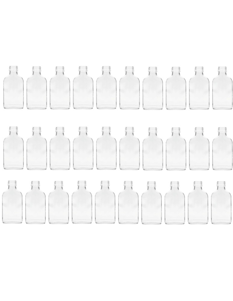 Szklane butelki na alkohol - galoniki - Butelki 100ml piersiówki kieszonkowe na sok nalewki fi28 30szt BEZ NAKRETEK - product MODO24.PL 2