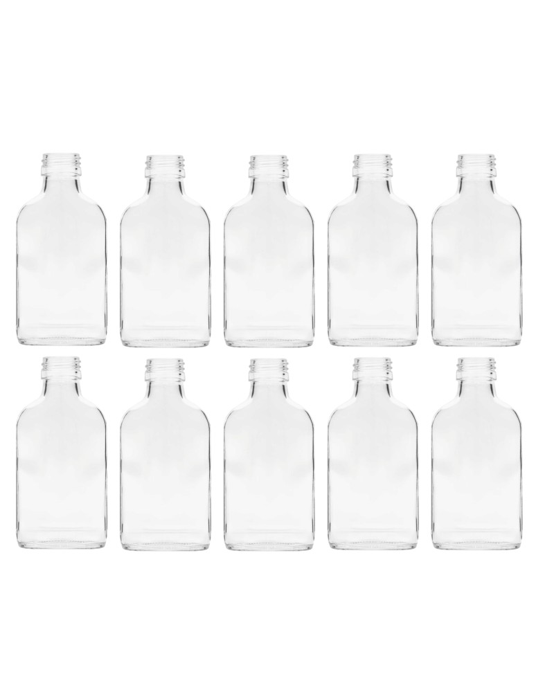 Szklane butelki na alkohol - galoniki - Butelki 100ml piersiówki kieszonkowe na sok nalewki fi28 10szt BEZ NAKRETEK - product MODO24.PL 2