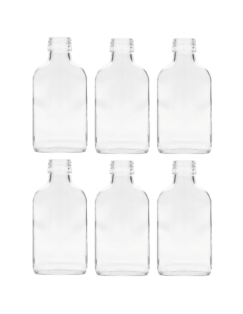 Szklane butelki na alkohol - galoniki - Butelki 100 ml piersiówki kieszonkowe na sok nalewki fi28 6szt BEZ NAKRETEK - product MODO24.PL 2