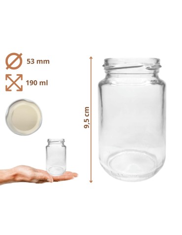 Słoiki - Słoiki 190ml 0,2 dżemy konfitury przyprawy deserki 6sztuk 53mm - product 3
