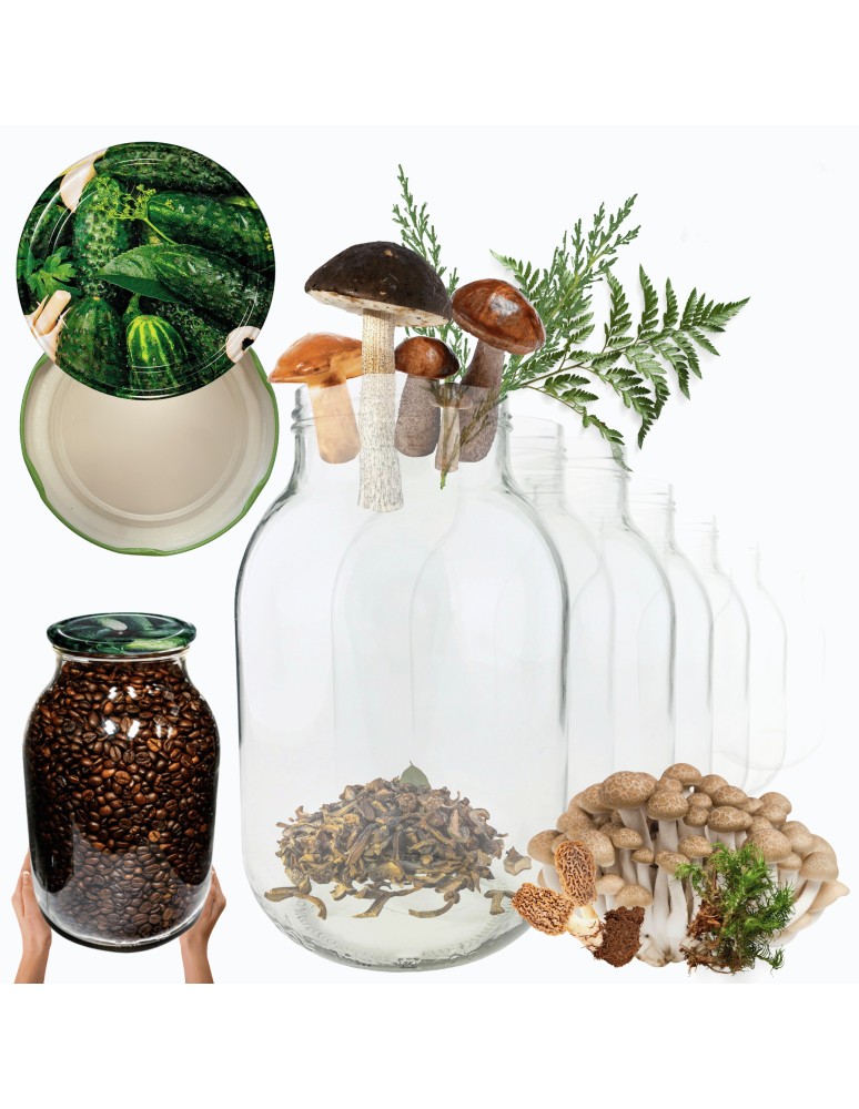 Słoiki - Słoiki 4000ml 4l ogórki soki cukinia grzyby nalewki 30kpl zakrętki 100mm - produkt MODO24.PL 1