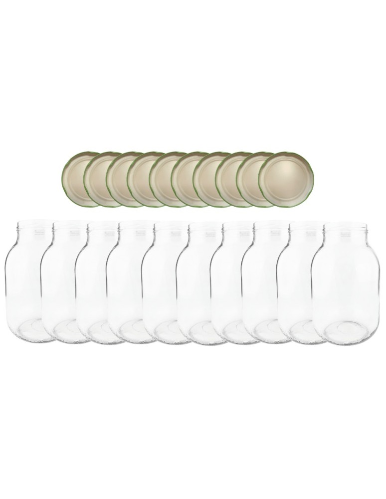 Słoiki - Słoiki 4000ml 4l ogórki soki cukinia grzyby nalewki 10kpl zakrętki 100mm - produkt MODO24.PL 2