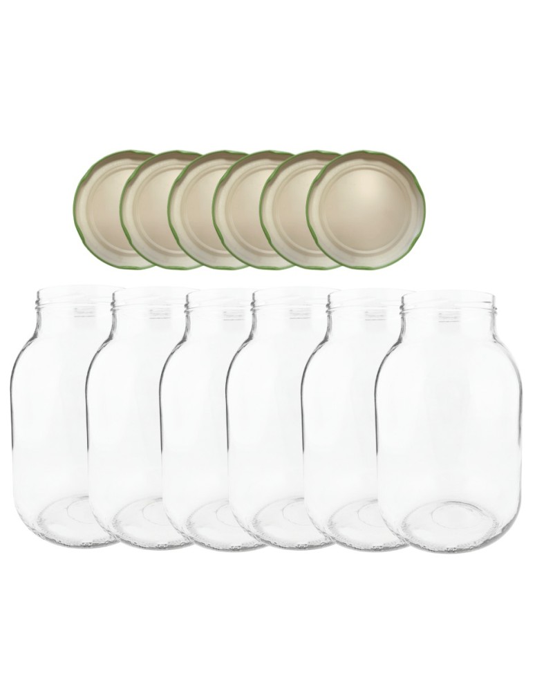 Słoiki - Słoiki 4000ml 4l na ogórki soki cukinia grzyby nalewki 6kpl zakrętki 100mm - product MODO24.PL 2