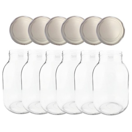 Słoiki 3000ml 3l na ogórki soki grzyby nalewki 6kpl zakrętki 100mm PZH