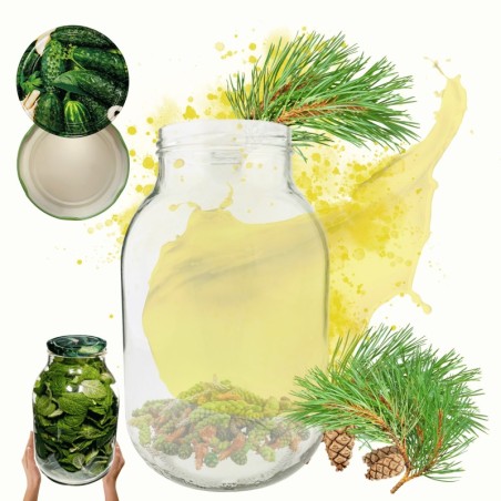 Słoik 3000ml 3l na ogórki soki grzyby nalewki KOMPLET z POKRYWKĄ 100mm PZH