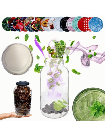 Słoik 2000ml 2l na ogórki soki grzyby nalewki KOMPLET z POKRYWKĄ 82mm