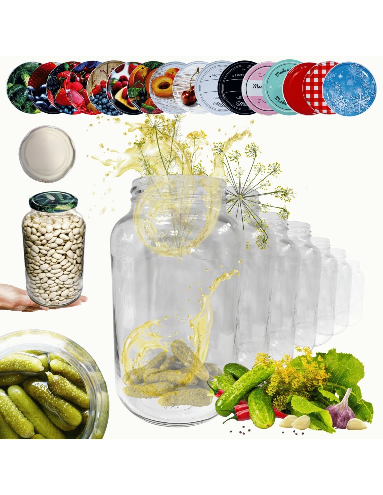 Słoiki - Słoiki 1500ml 1,5l ogórki małosolne sok grzyby nalewki 60kpl zakrętki 82mm - product MODO24.PL 1