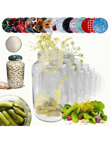 Słoiki 1500ml 1,5l ogórki małosolne sok grzyby nalewki 10kpl zakrętki 82mm