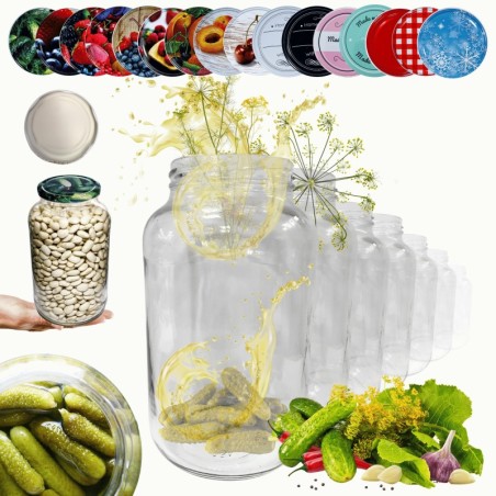 Słoiki 1500ml 1,5l ogórki małosolne sok grzyby nalewki 10kpl zakrętki 82mm