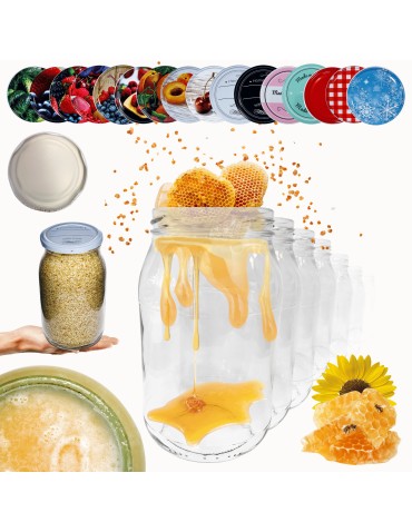 Słoiki 900ml słoiki na miód ogórki małosolne sałatki 6kpl zakrętki 82mm PZH