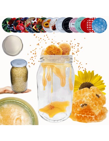 Słoik 900ml słoik na miód ogórki małosolne sałatki KOMPLET z POKRYWKĄ 82mm