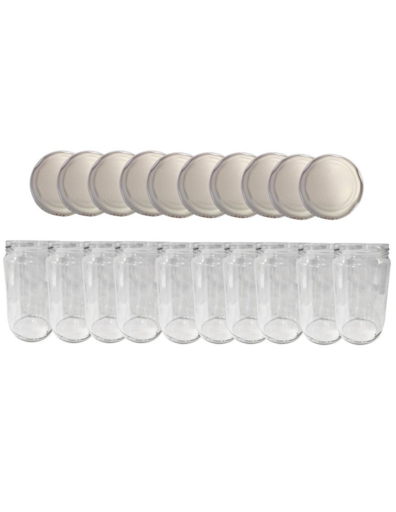 Słoiki - Słoiki 720ml słoiki na dżem przeciery sałatki 10kpl zakrętki 82mm 0,7L PZH - product MODO24.PL 2