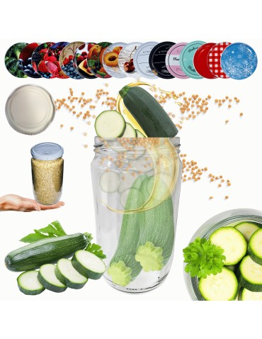 Słoik 720ml słoik na ogórki dżemy przeciery sałatki KOMPLET z POKRYWKĄ 82mm