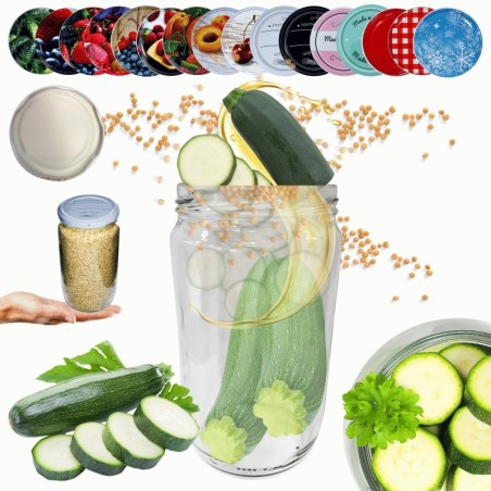 Słoik 720ml słoik na ogórki dżemy przeciery sałatki KOMPLET z POKRYWKĄ 82mm