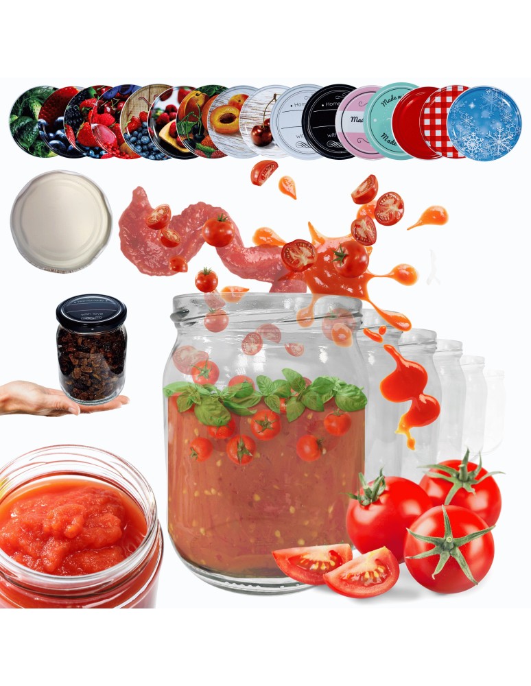 Słoiki - Słoiki 540ml 60 KOMPLETÓW z POKRYWKĄ słoiki na pasztet dżemy zaprawy 82mm - produkt MODO24.PL 1