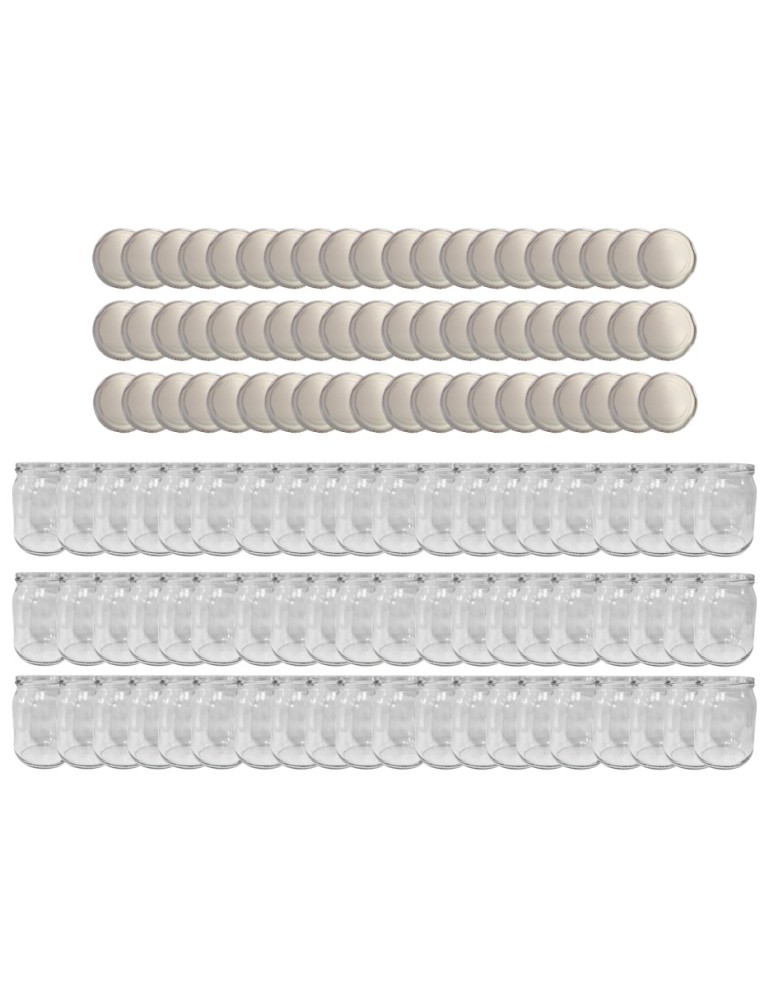 Słoiki - Słoiki 540ml 60 KOMPLETÓW z POKRYWKĄ słoiki na pasztet dżemy zaprawy 82mm - product MODO24.PL 2