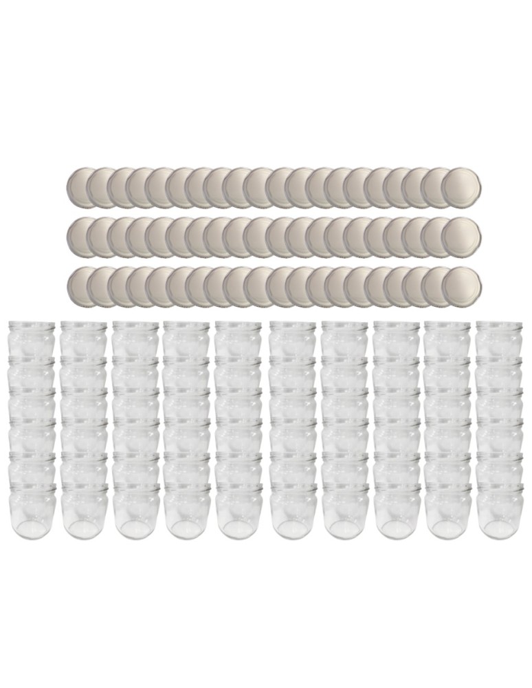 Słoiki - Słoiki 425ml 60 KOMPLETÓW z POKRYWKĄ słoiki na pasztet dżemy grzybki 82mm - product MODO24.PL 2