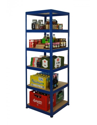 wysokość 213 - Regał metalowy Helios Color 213x50x50_6 - 175kg / na półkę, kolor: biało-niebieski - product 6