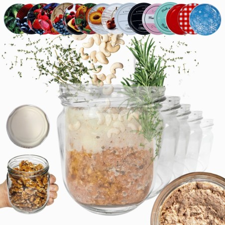 Słoiki 425ml 30 KOMPLETÓW z POKRYWKĄ słoiki na pasztet dżemy grzybki 82mm