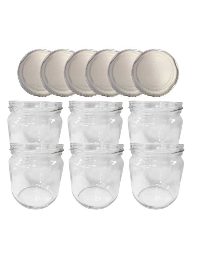 Słoiki - Słoiki 425ml 6 KOMPLETÓW z POKRYWKĄ słoiki na pasztet dżemy grzybki 82mm - product MODO24.PL 2