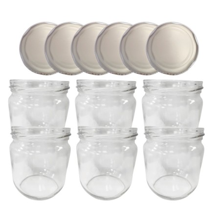 Słoiki 425ml 6 KOMPLETÓW z POKRYWKĄ słoiki na pasztet dżemy grzybki 82mm
