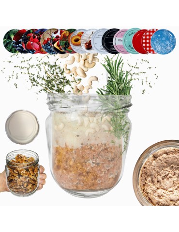 Słoik 425ml KOMPLET z POKRYWKĄ słoik na pasztet dżemy kompot grzybki 82mm