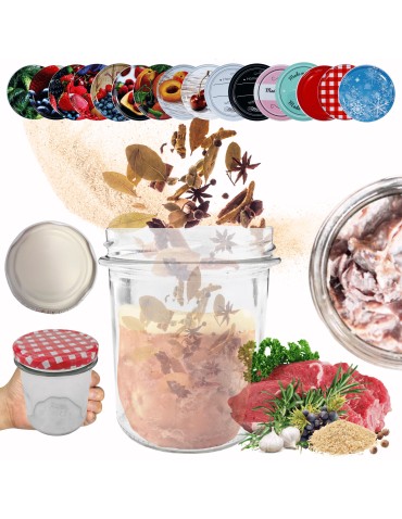 Słoik 346ml KOMPLET z POKRYWKĄ słoik na pasztet dżemy kompot grzybki 82mm