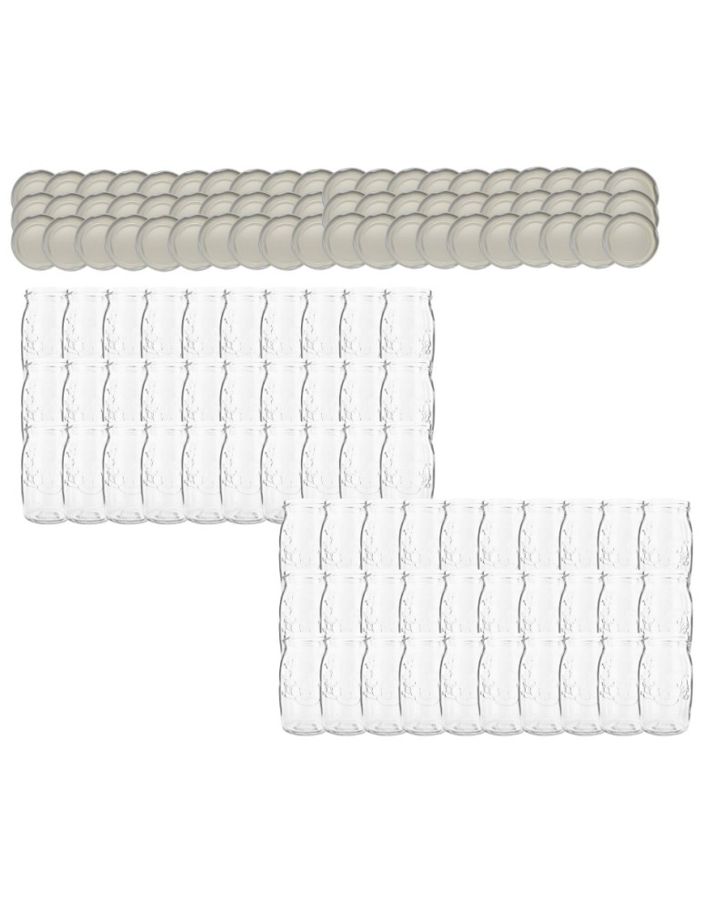 Słoiki - Słoiki 335ml 60 KOMPLETÓW z POKRYWKĄ dżemy konfitury kompot grzybki 66mm - product MODO24.PL 2