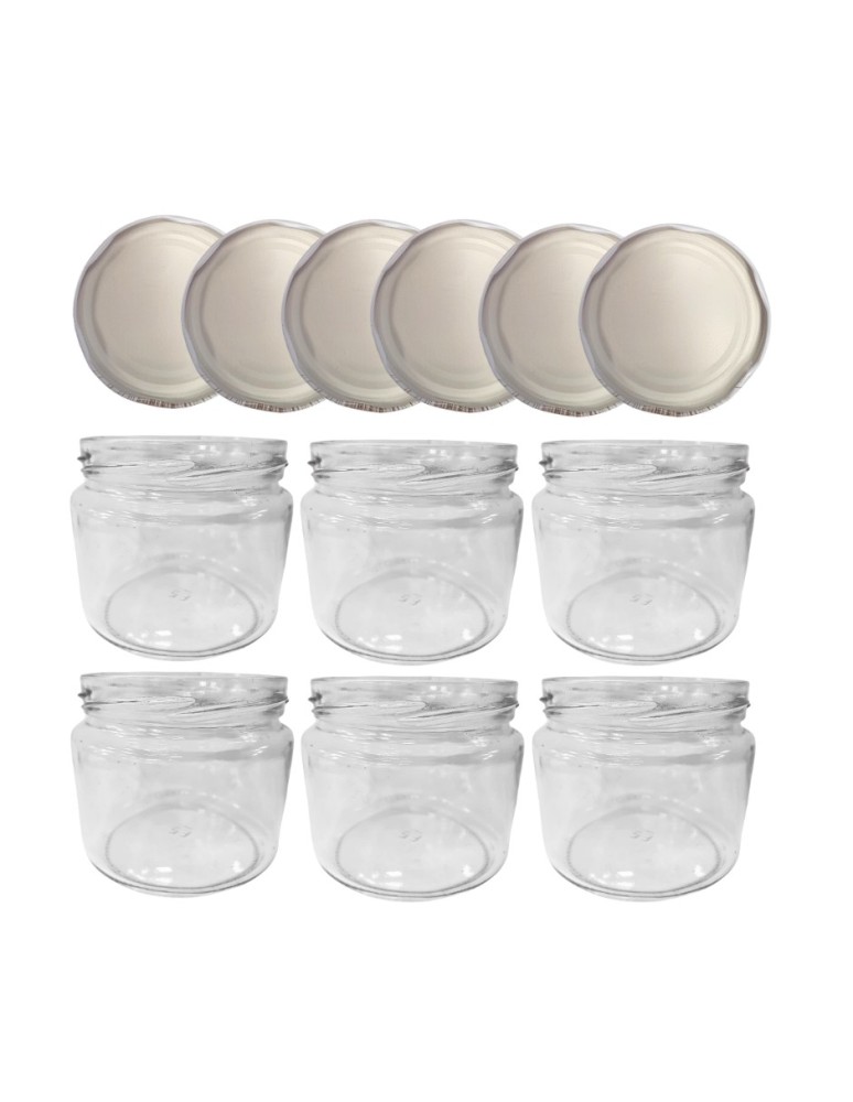 Słoiki - Słoiki 330ml 6 KOMPLETÓW z POKRYWKĄ dżemy konfitury przyprawy grzybki 82mm - product MODO24.PL 2