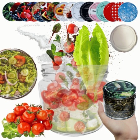 Słoik 330ml KOMPLET z POKRYWKĄ słoik dżemy konfitury przyprawy grzybki 82mm