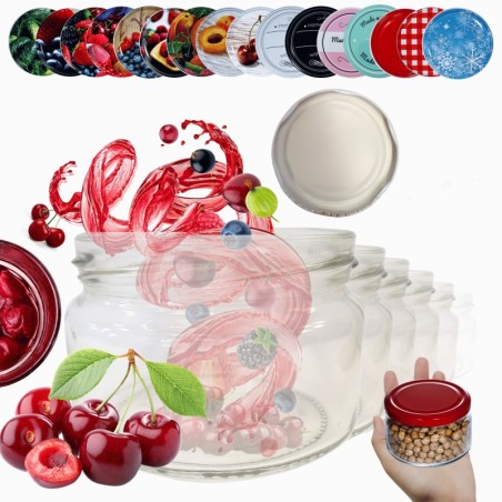 Słoiki 250ml 60 KOMPLETÓW z POKRYWKĄ dżemy konfitury przyprawy deserki 82mm