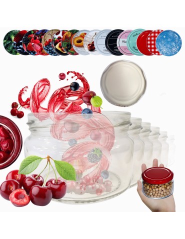 Słoiki 250ml 30 KOMPLETÓW z POKRYWKĄ dżemy konfitury przyprawy deserki 82mm