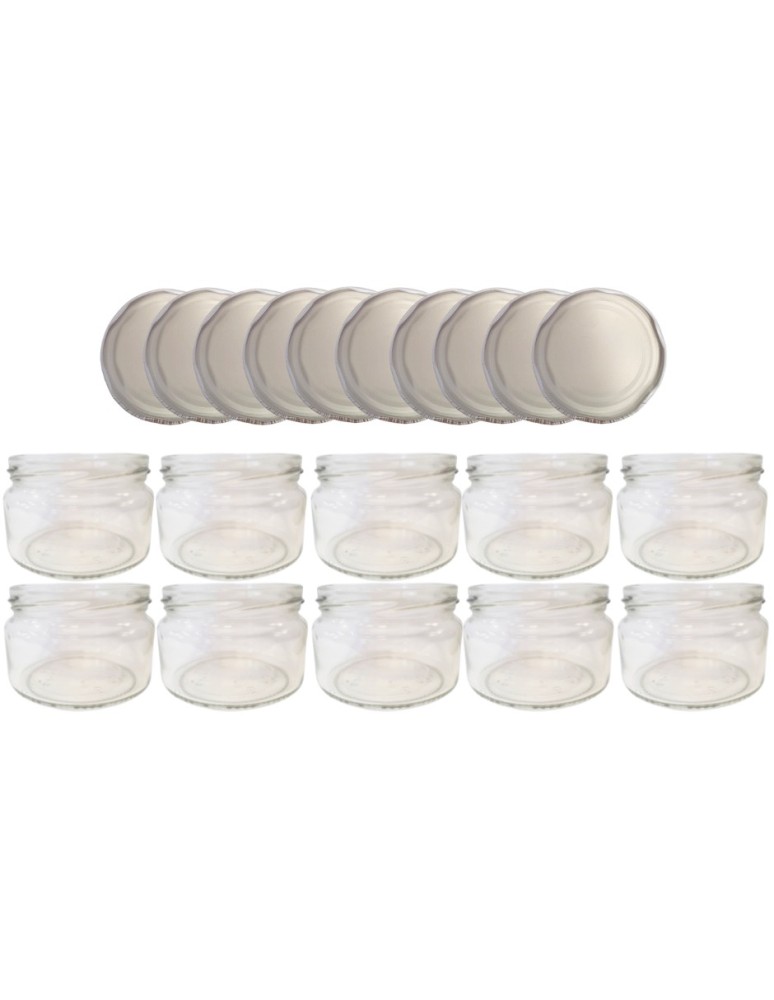 Słoiki - Słoiki 250ml 10 KOMPLETÓW z POKRYWKĄ dżemy konfitury przyprawy deserki 82mm - product MODO24.PL 2