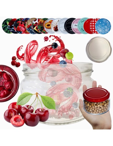 Słoik 250ml KOMPLET z POKRYWKĄ słoik dżemy konfitury przyprawy deserki 82mm