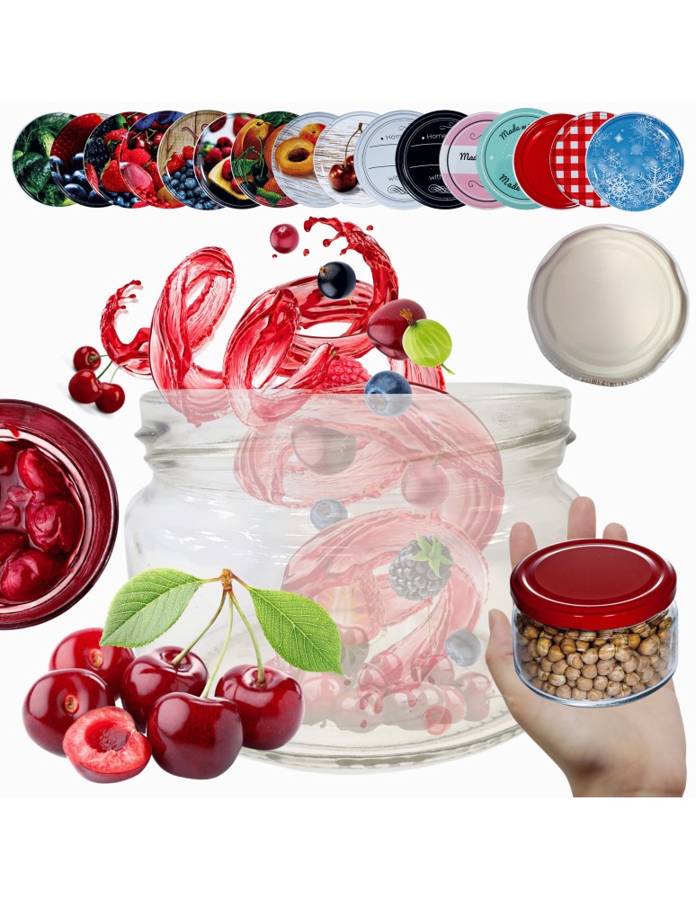 Słoiki - Słoik 250ml KOMPLET z POKRYWKĄ słoik dżemy konfitury przyprawy deserki 82mm - produkt MODO24.PL 1