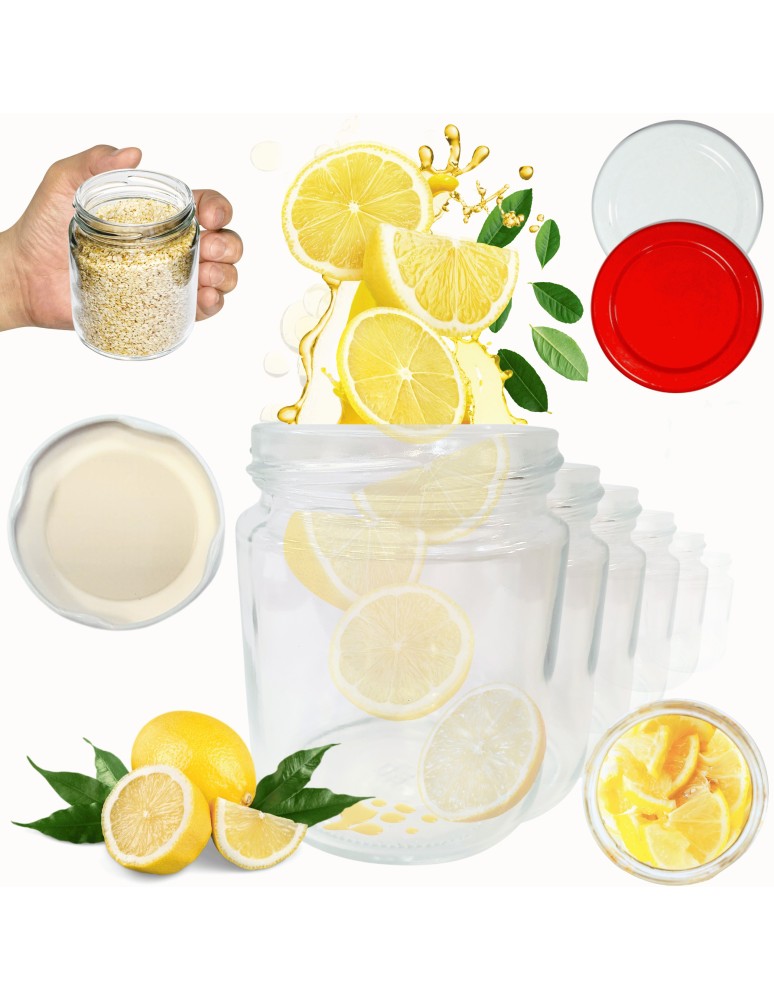 Słoiki - Słoiki 250ml 10 KOMPLETÓW z POKRYWKĄ dżemy konfitury przyprawy deserki 66mm - produkt MODO24.PL 1