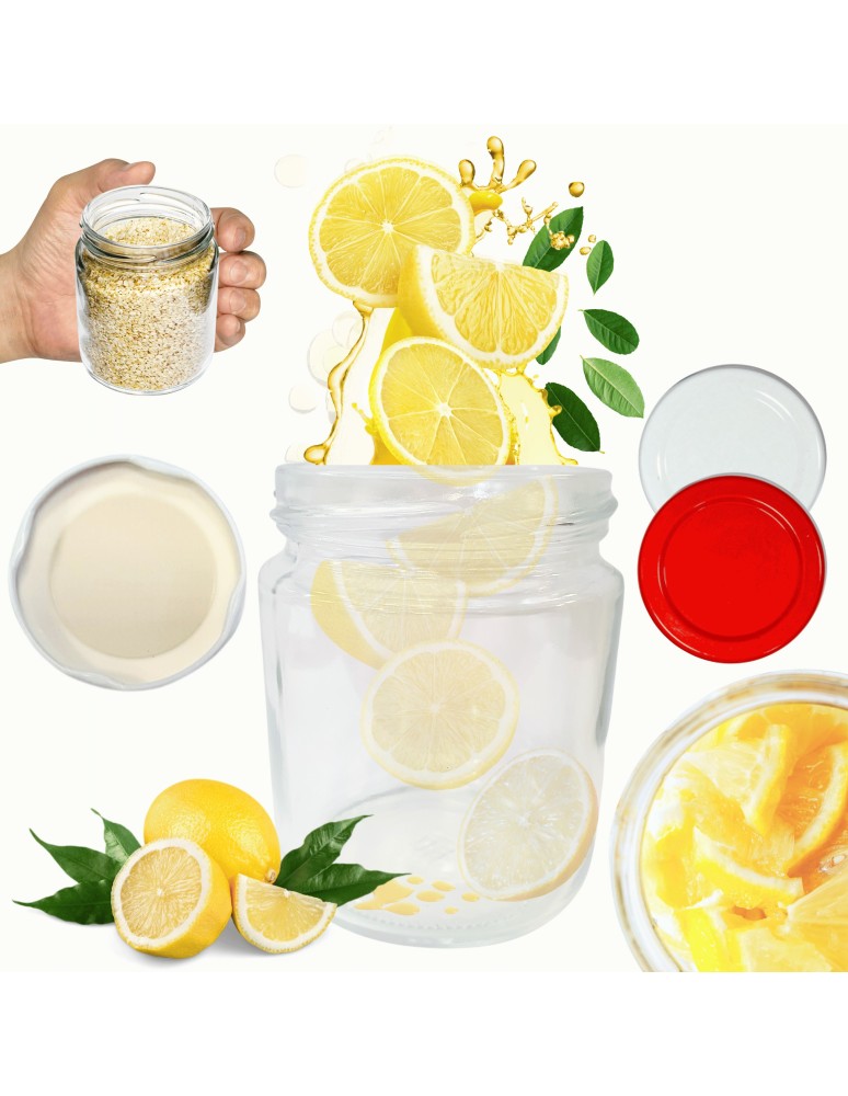 Słoiki - Słoik 250ml KOMPLET z POKRYWKĄ słoik dżemy konfitury przyprawy deserki 66mm - produkt MODO24.PL 1