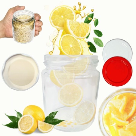 Słoik 250ml KOMPLET z POKRYWKĄ słoik dżemy konfitury przyprawy deserki 66mm