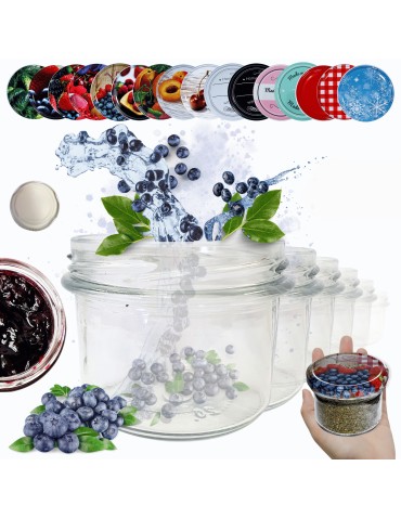 Słoiki 235ml 60 KOMPLETÓW z POKRYWKĄ dżemy konfitury przyprawy deserki 82mm