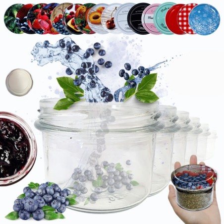 Słoiki 235ml 30 KOMPLETÓW z POKRYWKĄ dżemy konfitury przyprawy deserki 82mm