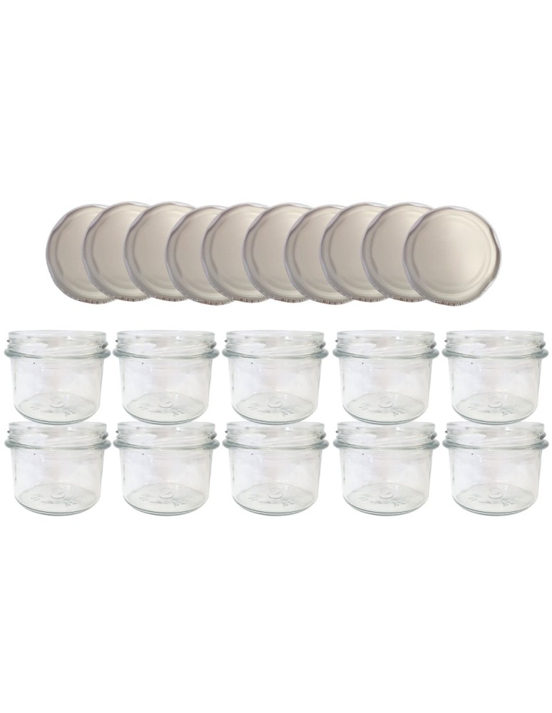Słoiki - Słoiki 235ml 10 KOMPLETÓW z POKRYWKĄ dżemy konfitury przyprawy deserki 82mm - product MODO24.PL 2