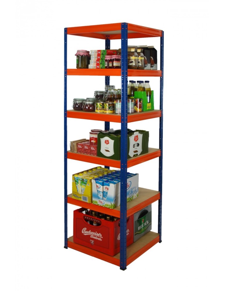 wysokość 213 - Regał metalowy Helios Color 213x60x60_6 - 175kg / na półkę, kolor: biało-niebieski - produkt MODO24.PL 1