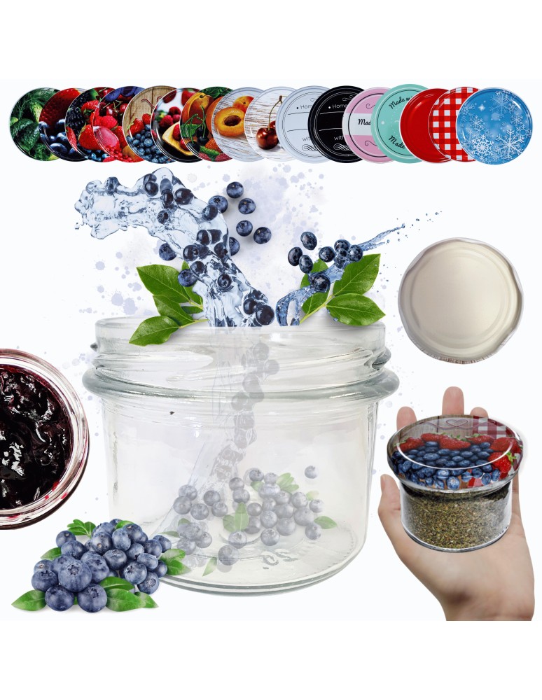 Słoiki - Słoik 235ml KOMPLET z POKRYWKĄ słoik dżemy konfitury przyprawy deserki 82mm - produkt MODO24.PL 1