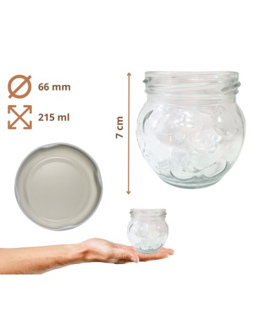 Słoiki - Słoiki 215ml 60 KOMPLETÓW z POKRYWKĄ dżemy konfitury przyprawy deserki 66mm - product 3