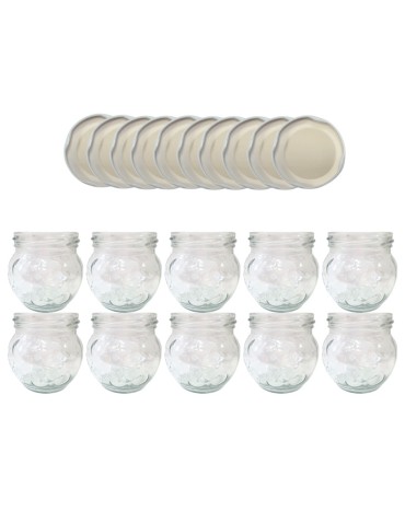 Słoiki 215ml 10 KOMPLETÓW z POKRYWKĄ dżemy konfitury przyprawy deserki 66mm - produkt 2