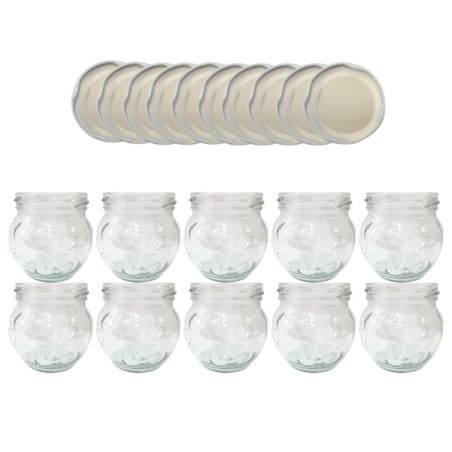 Słoiki 215ml 10 KOMPLETÓW z POKRYWKĄ dżemy konfitury przyprawy deserki 66mm